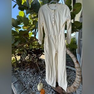Urban Outfitters Out From Under Blakely Off-White Henley Cozy Jumpsuit XS